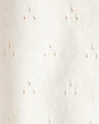 Baby Girl Organic Cotton Sweater Knit Pointelle Jumpsuit