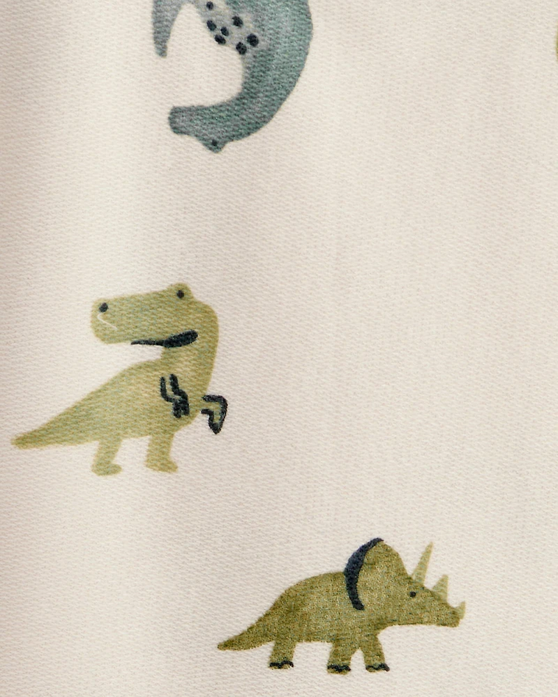 Toddler Boy Dinosaur French Terry Long-Sleeve Tee & Pant Set - Ivory