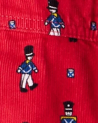 Baby Nutcracker Corduroy Overalls - Red