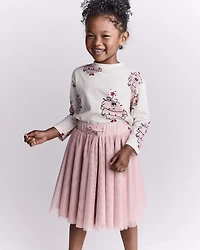 Toddler Girl Holiday Squish Character Long-Sleeve Graphic Tee - Ivory