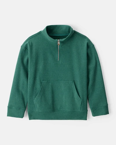 Boys Long-Sleeve Quarter-Zip Pullover Sweatshirt - Green