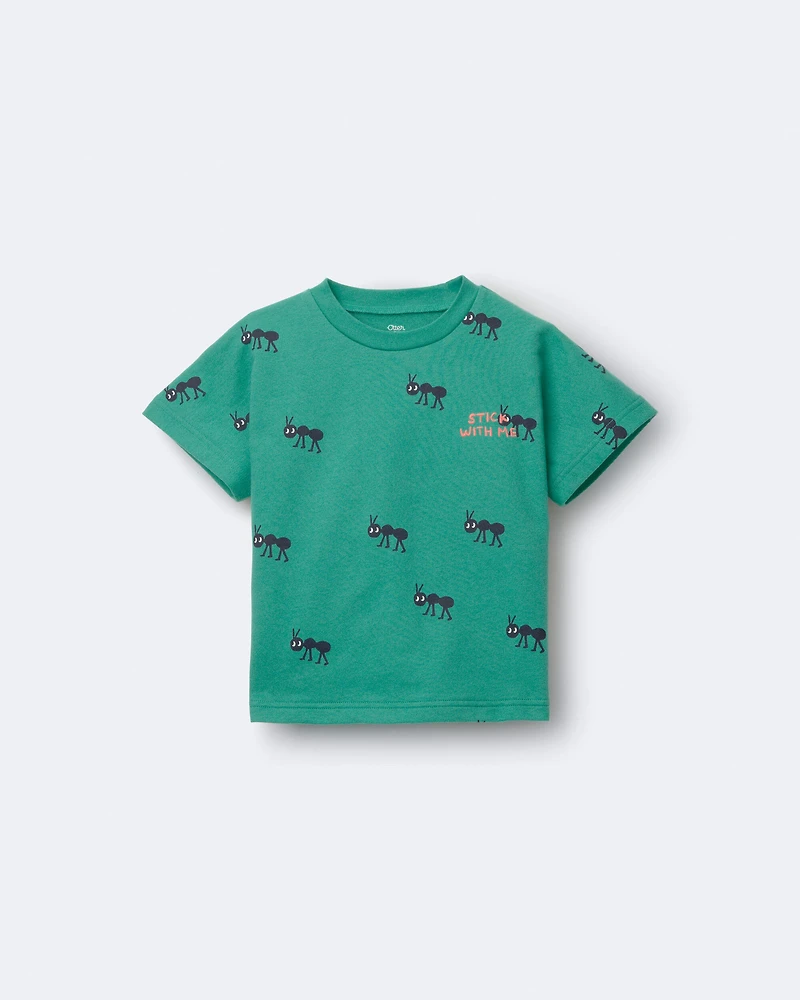 Toddler Boy Stick With Me' Dolman Tee - Dark Green