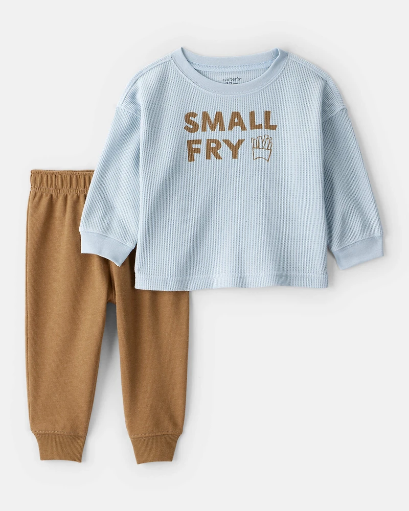 Baby Boy Small Fry Long-Sleeve Tee & Pant Set - Blue