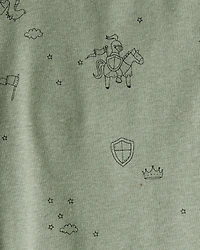 Baby Boy 4-Pack Dragon Star Print Cotton Long-Sleeve Multipack Bodysuits - Blue/White/Green