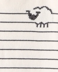 Baby Boy Sheep Long-Sleeve Tee & Pant Set - White/Grey