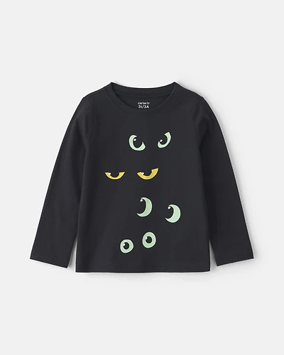Toddler Boy Halloween Eyes Long-Sleeve Graphic Tee - Black