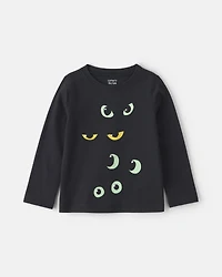 Toddler Boy Halloween Eyes Long-Sleeve Graphic Tee - Black