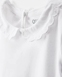 Toddler Scalloped Collar Short-Sleeve Top