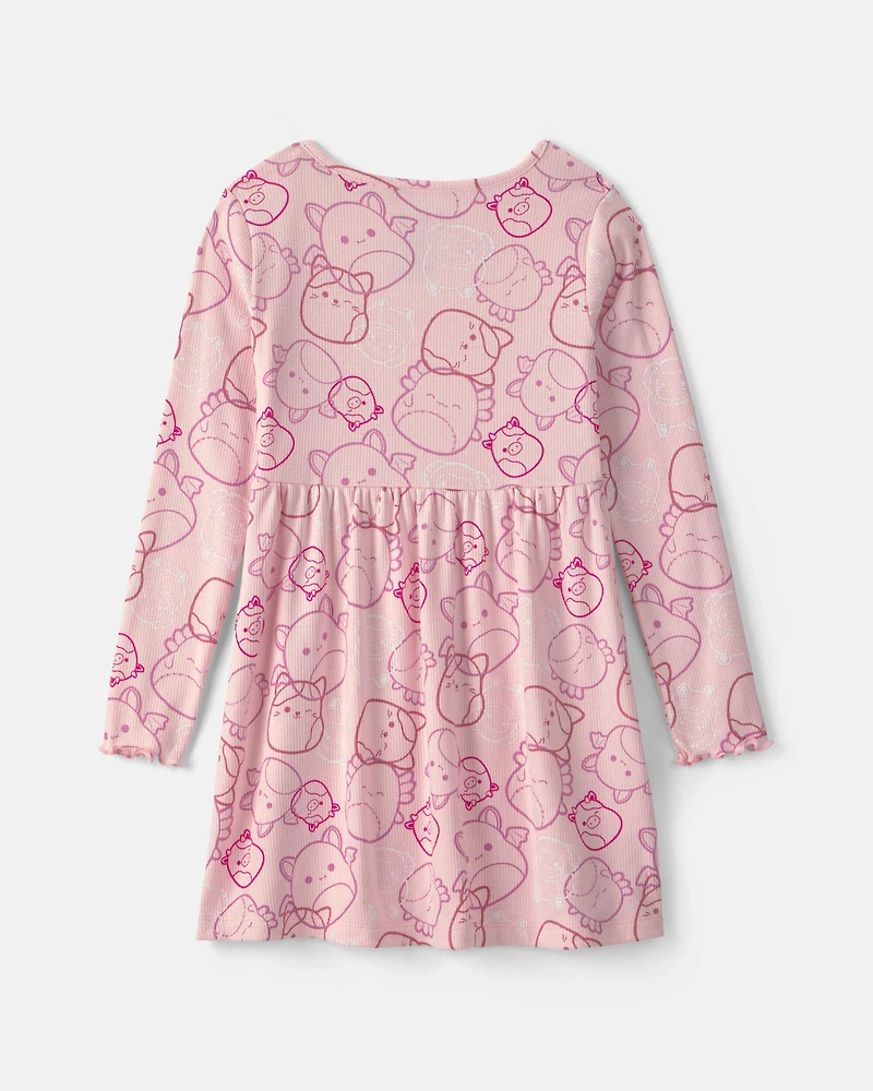 Girls Squishmallow Long-Sleeve Dress - Pink