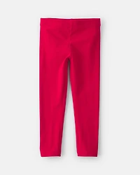 Toddler Girl Cotton Pull-On Stretch Leggings - Red
