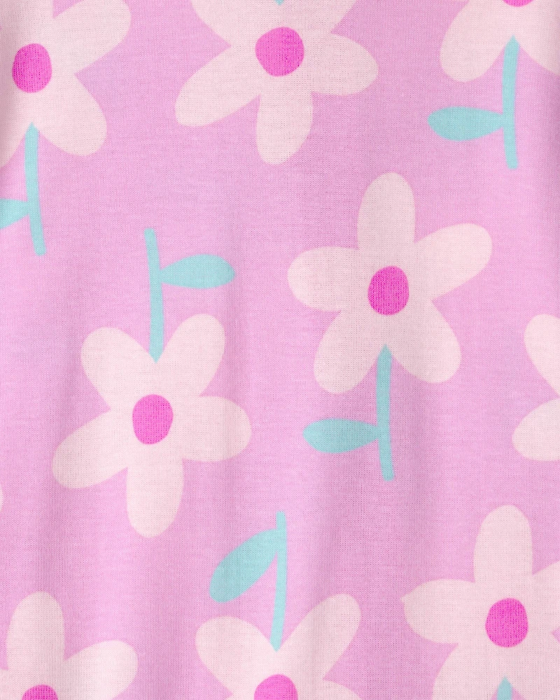 Baby Girl 2-Pack Floral Butterfly 100% Cotton Snug Fit 1-Piece Pajama - Blue/Pink