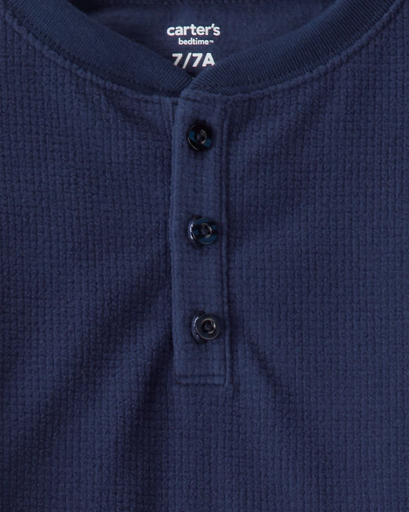 Boys Plaid Fleece Loose Fit 2-Piece Pajamas