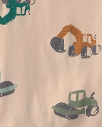Toddler Boy Construction Tee - Tan