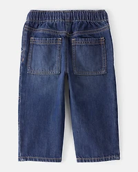 Baby Boy  Pull-On Wide-Leg Denim Jeans - Dark Wash
