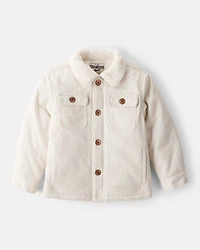 Toddler Girl Corduroy Long-Sleeve Fashion Jacket - White