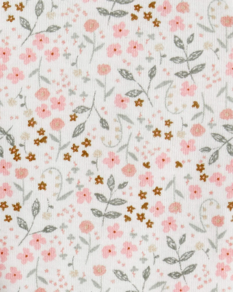 Baby Girl 3-Piece Floral Sweatshirt Outfit Set - Green