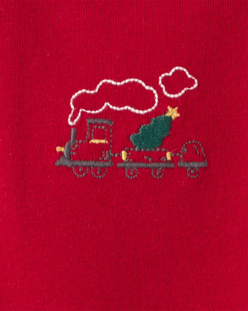 Baby Boy 3-Piece Train Print Long-Sleeve Bodysuits & Pant Set - Red/White