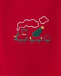 Baby Boy 3-Piece Train Print Long-Sleeve Bodysuits & Pant Set - Red/White