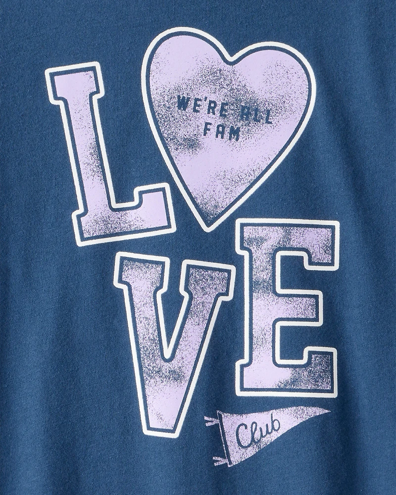 Girls Love Club Long-Sleeve Graphic Tee - Blue