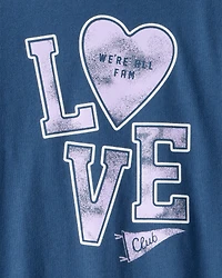 Girls Love Club Long-Sleeve Graphic Tee - Blue