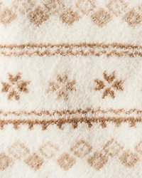 Baby Boy 3-Piece Fair Isle Sherpa Vest Outfit Set - Khaki