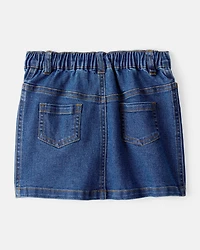 Baby Girl Bluey Embroidered Denim Skirt - Blue