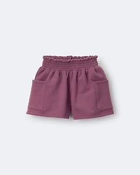 Toddler Girl Fleece Swing Shorts with Pockets - Burgundy