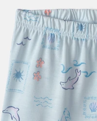 Girls 2-Piece Dolphin Sleeveless Pajama Set - Blue