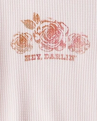 Girls Hey Darling Long-Sleeve Graphic Tee - Pink