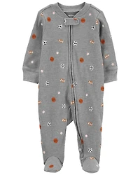 Baby Sports 2-Way Zip Waffle Knit Sleep & Play Pajamas