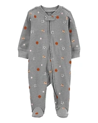 Baby Sports 2-Way Zip Waffle Knit Sleep & Play Pajamas