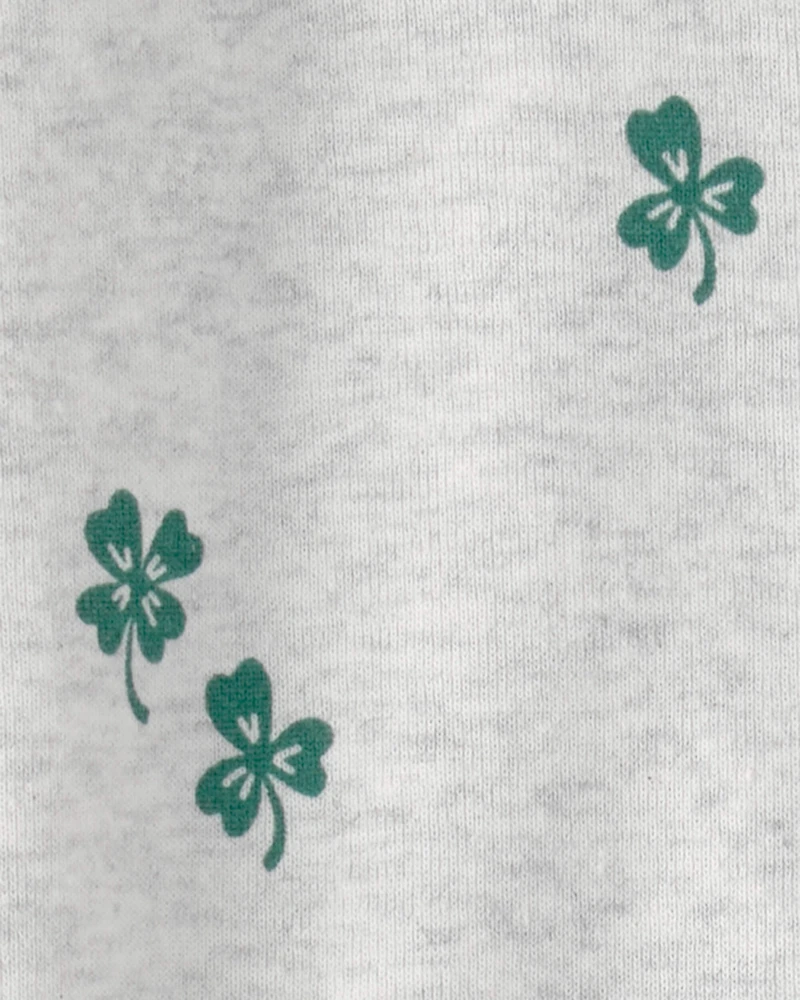 Baby Organic Cotton Sleep & Play Pajamas in Lucky Clovers Print