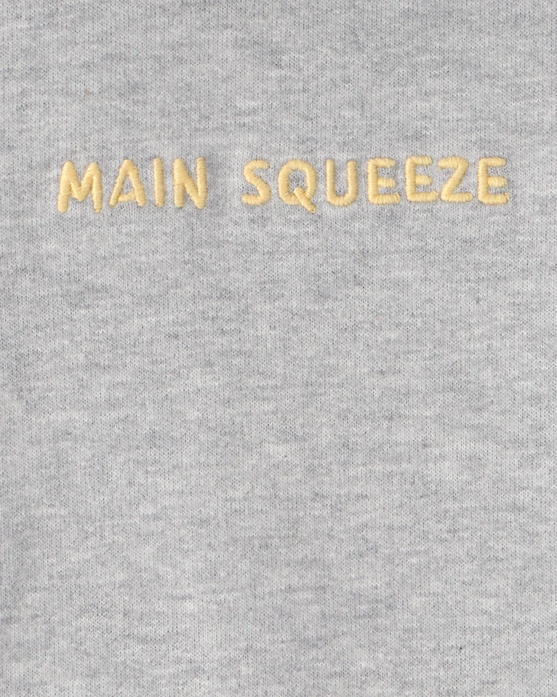 Baby Boy 'Main Squeeze' Short-Sleeve Hooded Romper - Grey