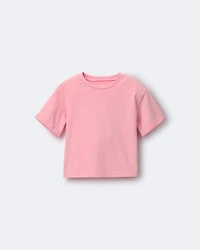 Toddler Girl Rolled Cuff Tee - Light Pink