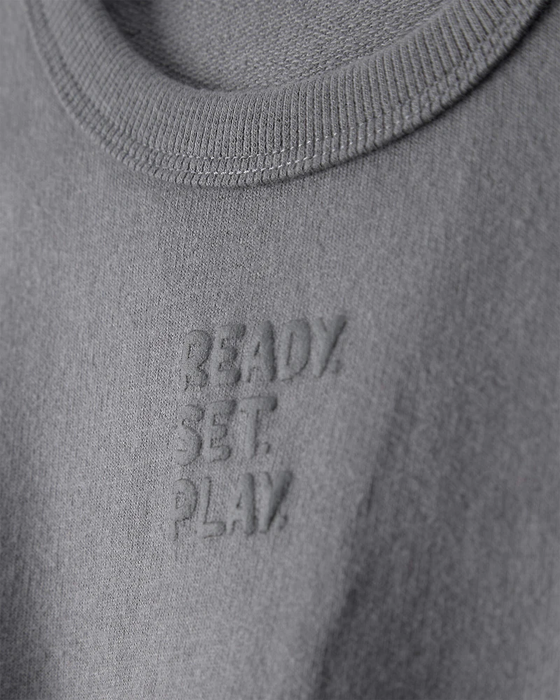 Baby 'Ready Set Play' French Terry Pullover Sweatshirt - Grey