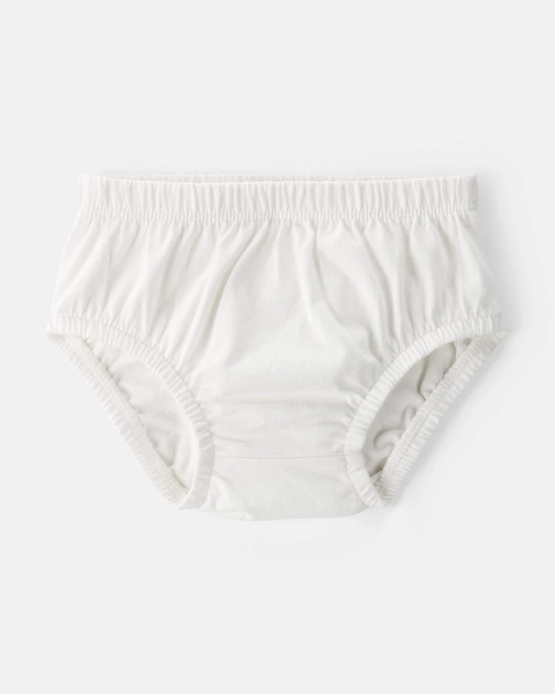 Baby Girl Gardening Print Sleeveless Dress - White