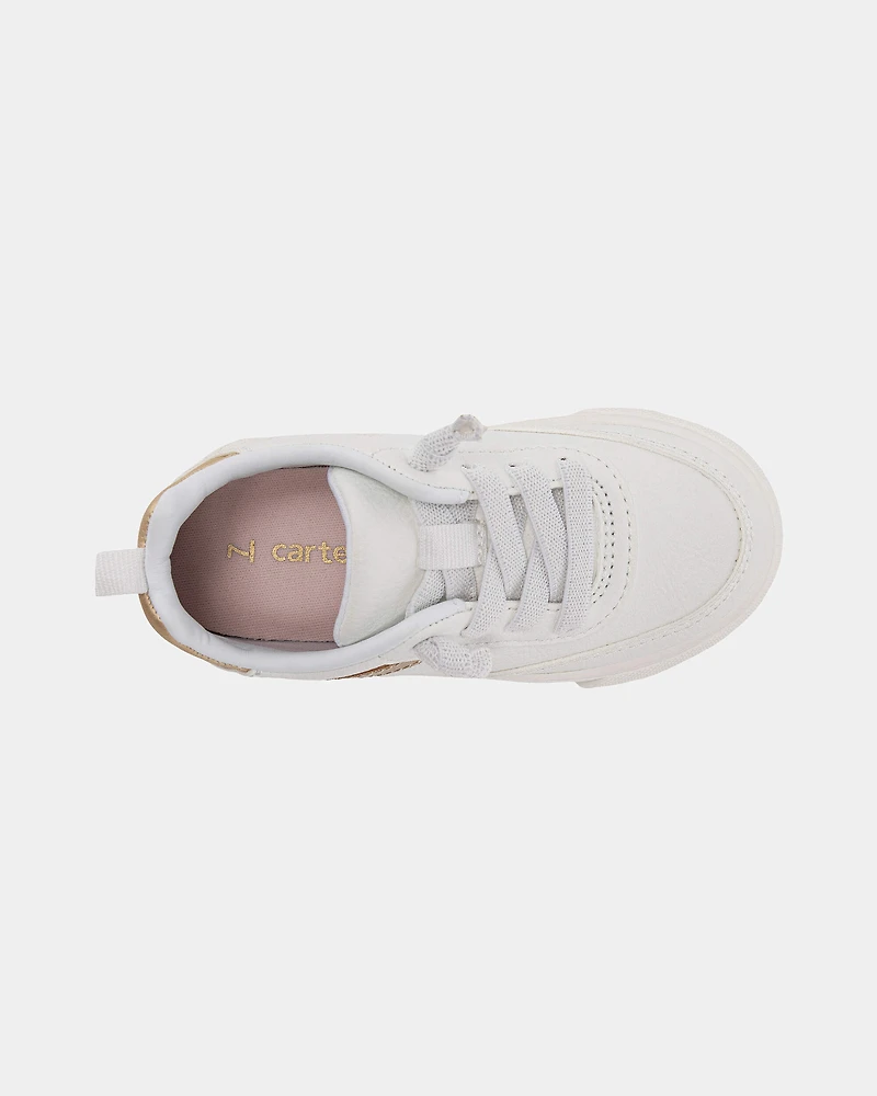 Toddler Girl Casual Sneakers - White/Gold