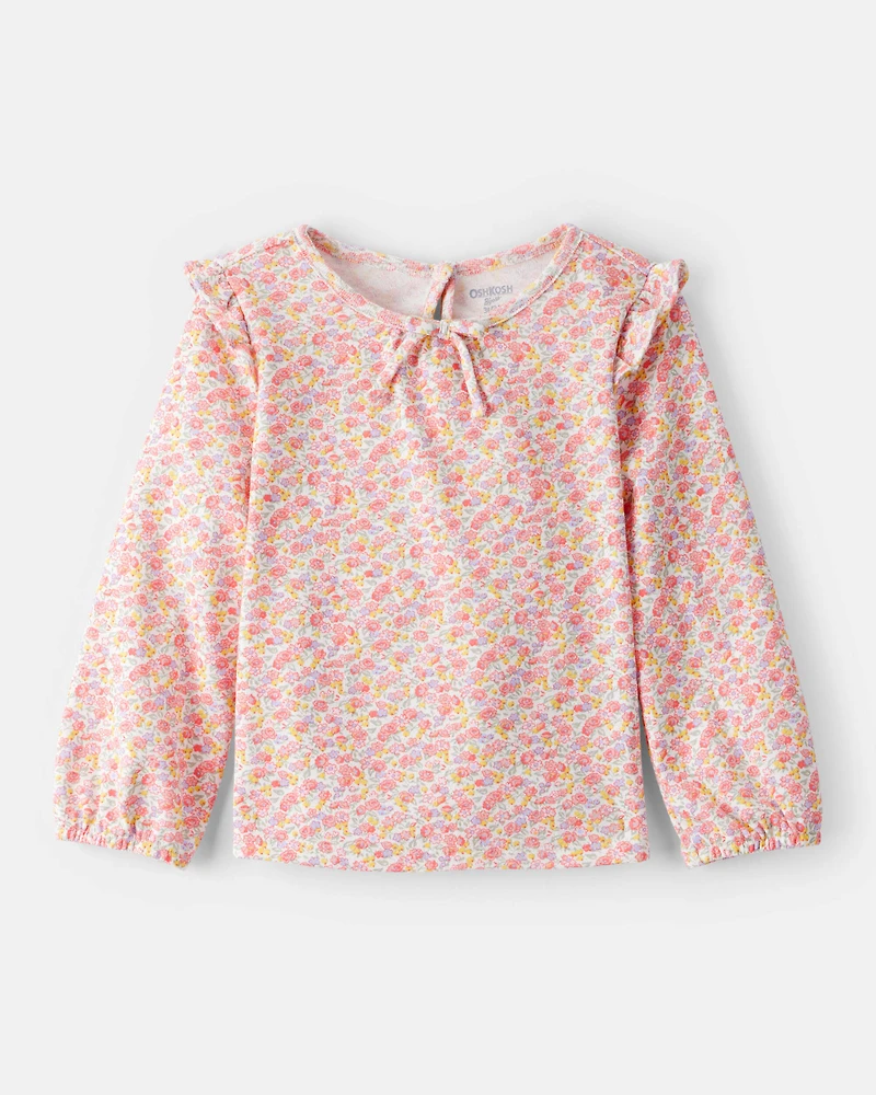 Toddler Girl Floral Print Long-Sleeve Top - Pink