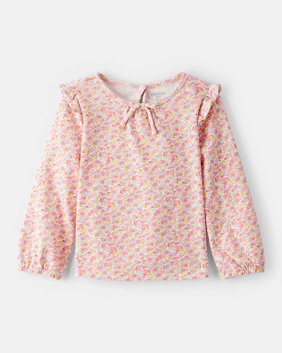 Toddler Girl Floral Print Long-Sleeve Top - Pink