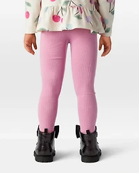 Toddler Girl Cotton Rib Pull-On Stretch Leggings - Purple