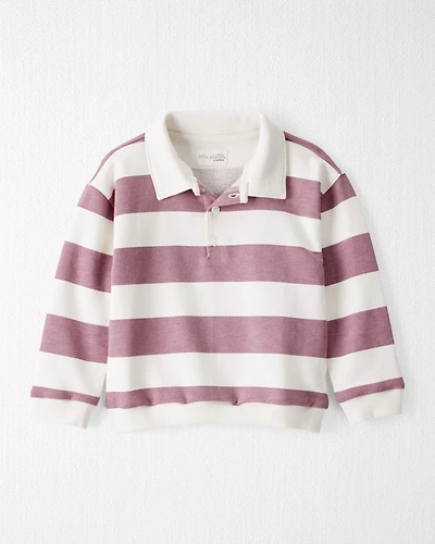 Toddler Organic Cotton Henley Top in Stripes