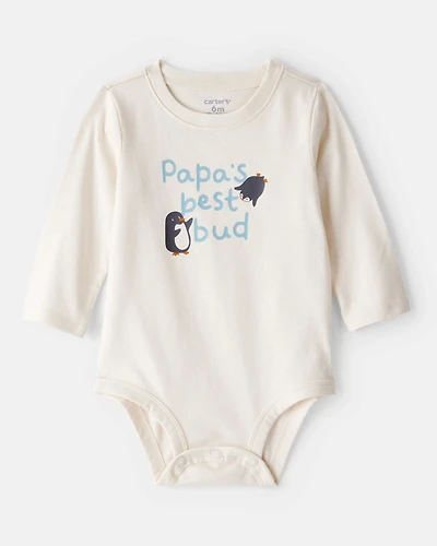 Baby Boy Best Bud Long-Sleeve Graphic Bodysuit - Cream