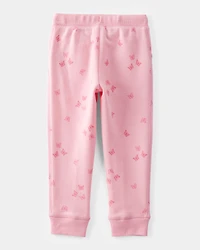 Toddler Girl 2-Piece Butterfly Print Logo Zip Jacket & Joggers Set - Pink