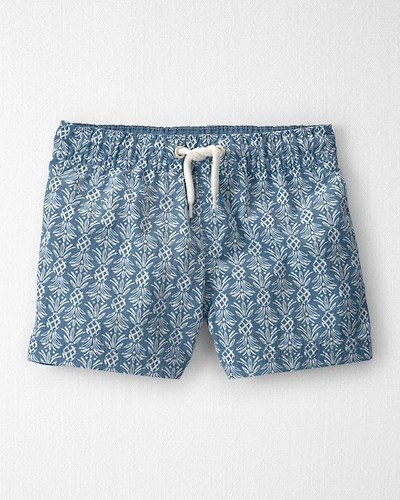 Toddler Boy Recycled Swim Trunks in Bloom Lagoon