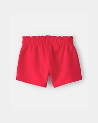 Baby Girl French Terry Shorts - Red