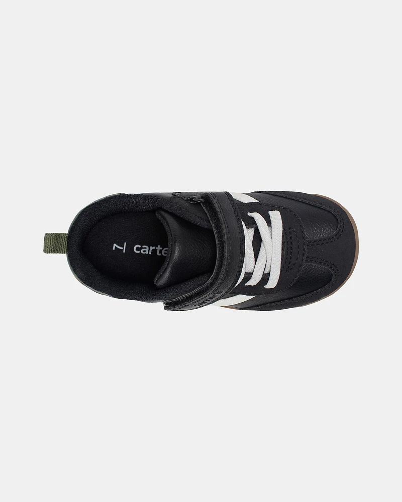 Toddler Boy Striped Sporty Sneakers - Black/White