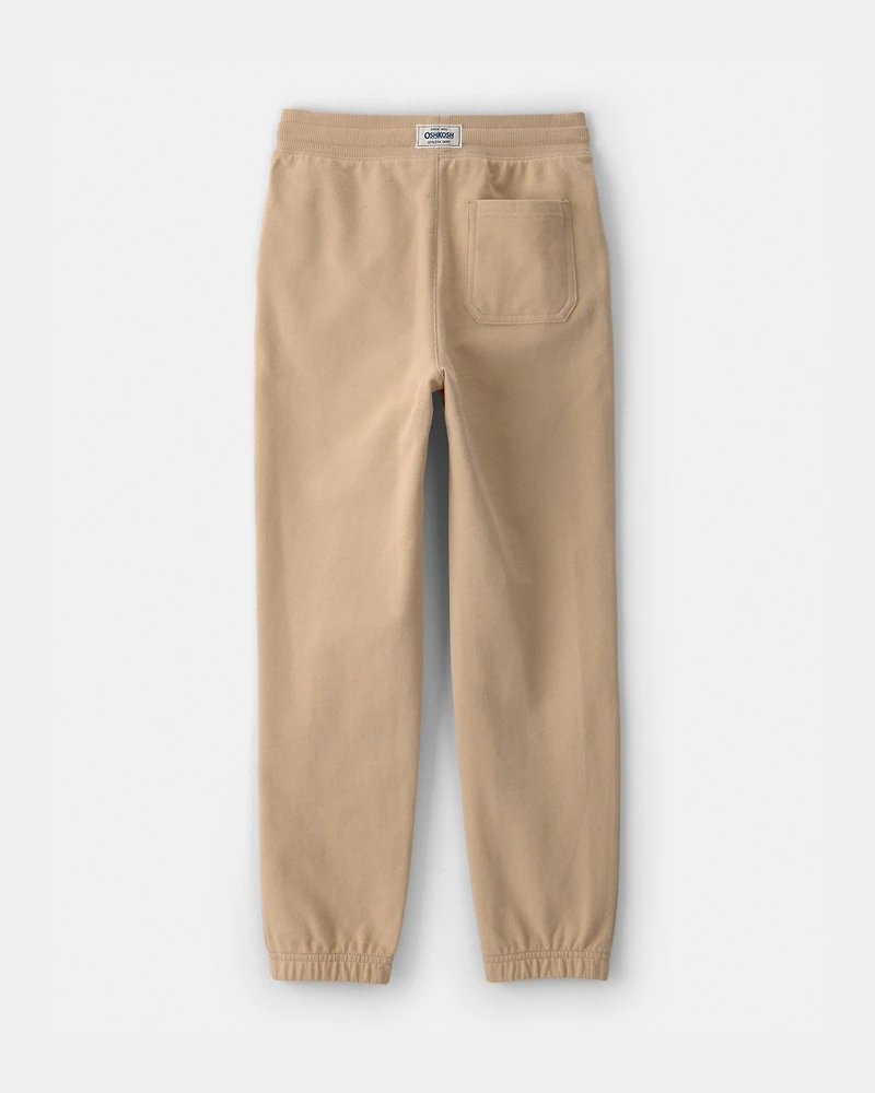 Kid Drawstring Knit Joggers - Beige