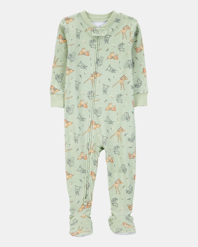 Baby Girl Bambi Snug Fit Cotton Footie 1-Piece Pajamas