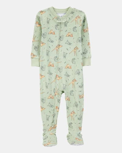 Baby Girl Bambi Snug Fit Cotton Footie 1-Piece Pajamas