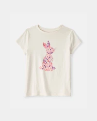 Girls Bunny Graphic Tee - Cream